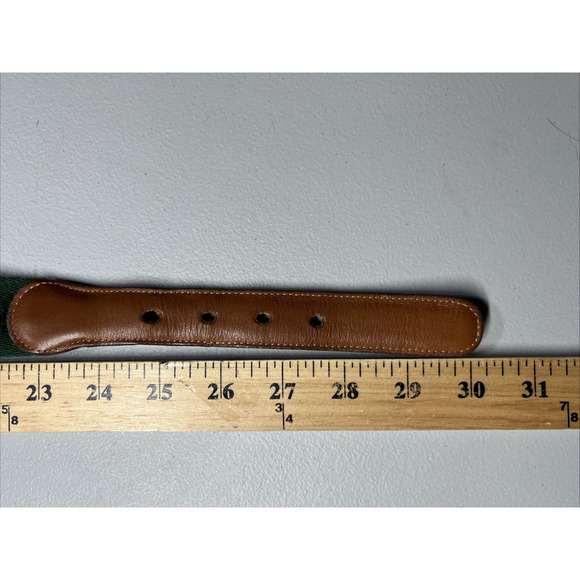 Vintage Coach Surcingle Belt Size 26 Green Wool Brown Leather Classic 7802 - Picture 8 of 10